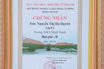 Kết quả cuộc  thi vẽ tranh chủ đề “Bác Phạm Văn Đồng và quê hương Mộ Đức trong trái tim em”.