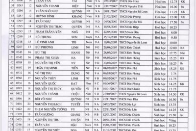 Kết quả thi học sinh giỏi lớp 9 cấp tỉnh năm học 2021-2022